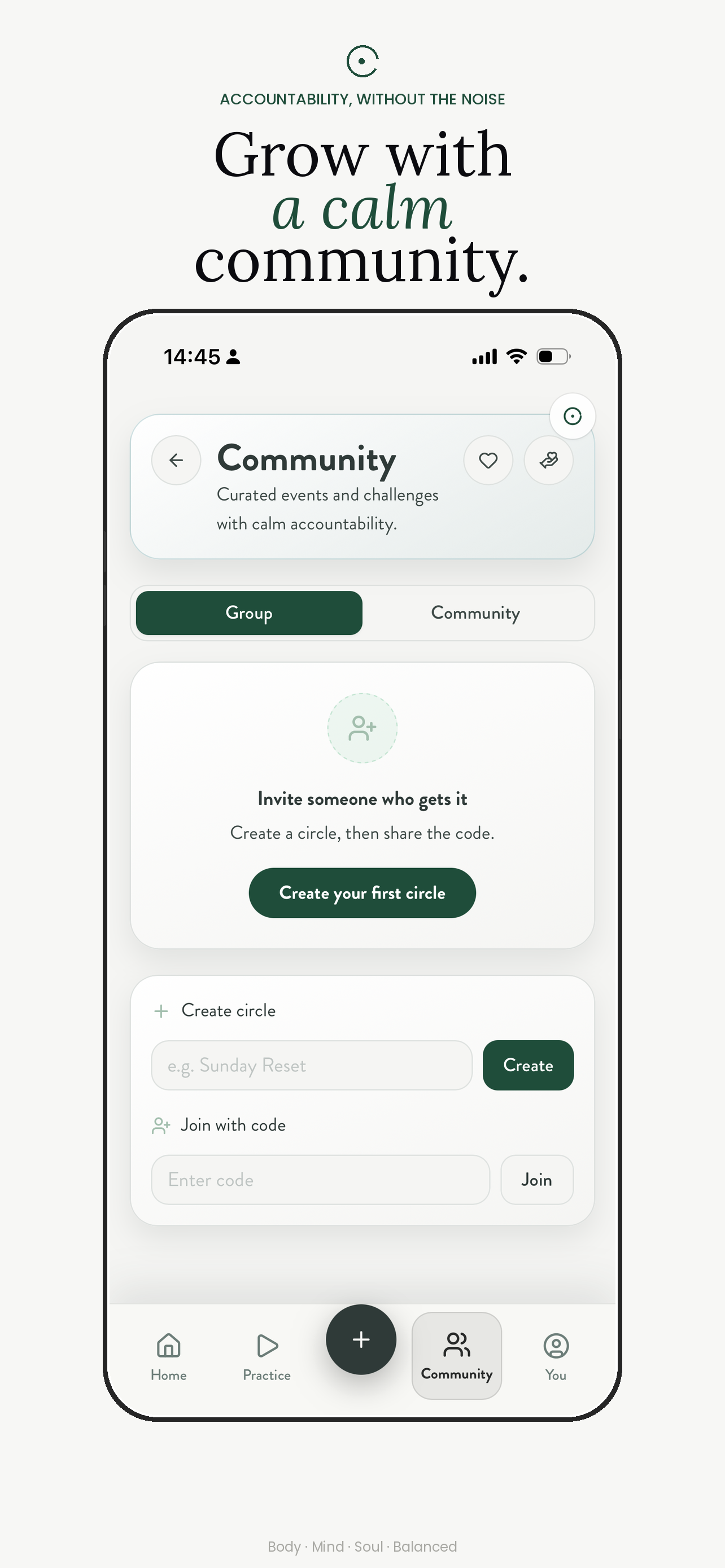Whole community and circles screen