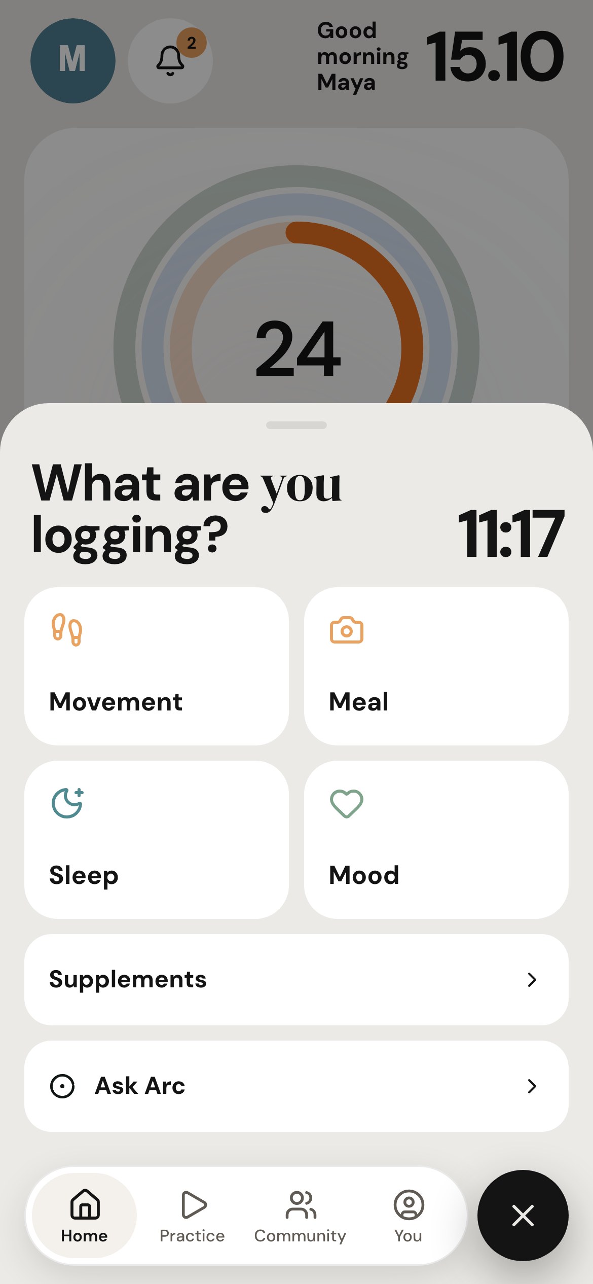 The quick log sheet: movement, meal, sleep and mood