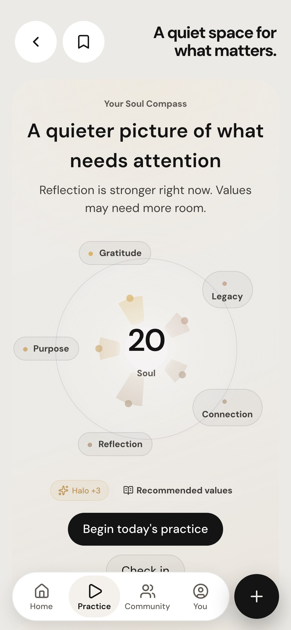 Soul, the compass of purpose, gratitude, connection, reflection and legacy